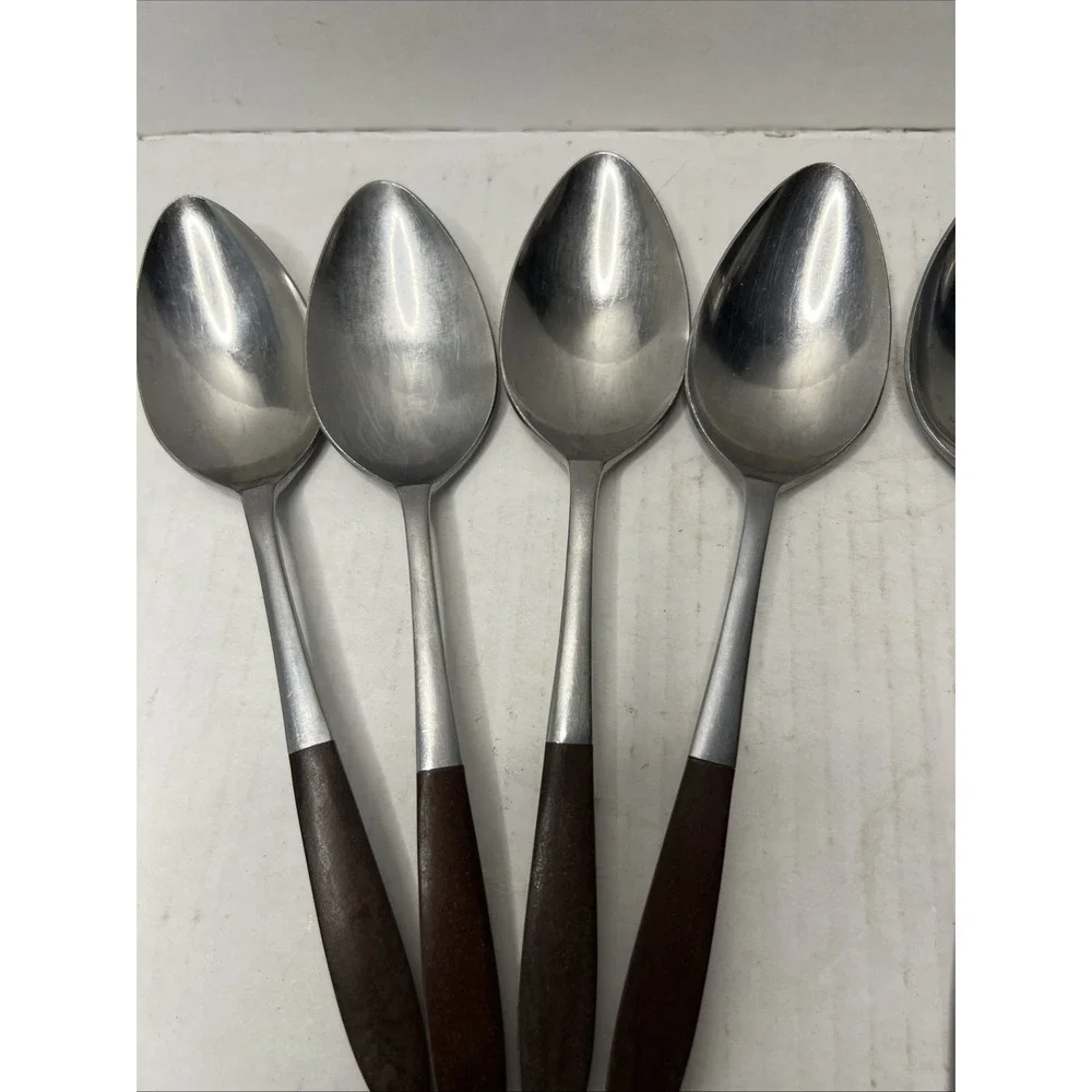 Vintage‎ EPIC Eco Forged Stainless Steel Utensil Set of 6 Serving Spoons Fork - Picture 2 of 4